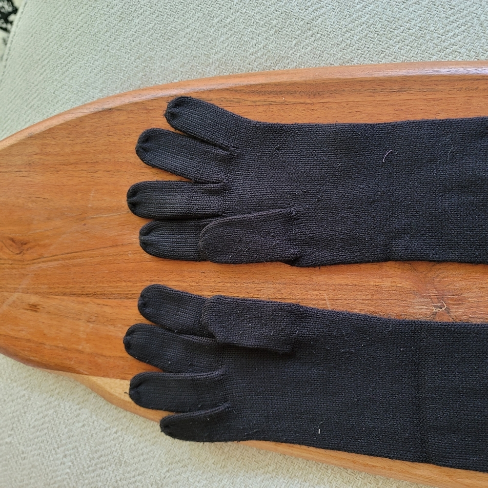 Echo elbow length black stretch knit gloves soft one size light duty - Picture 5 of 6